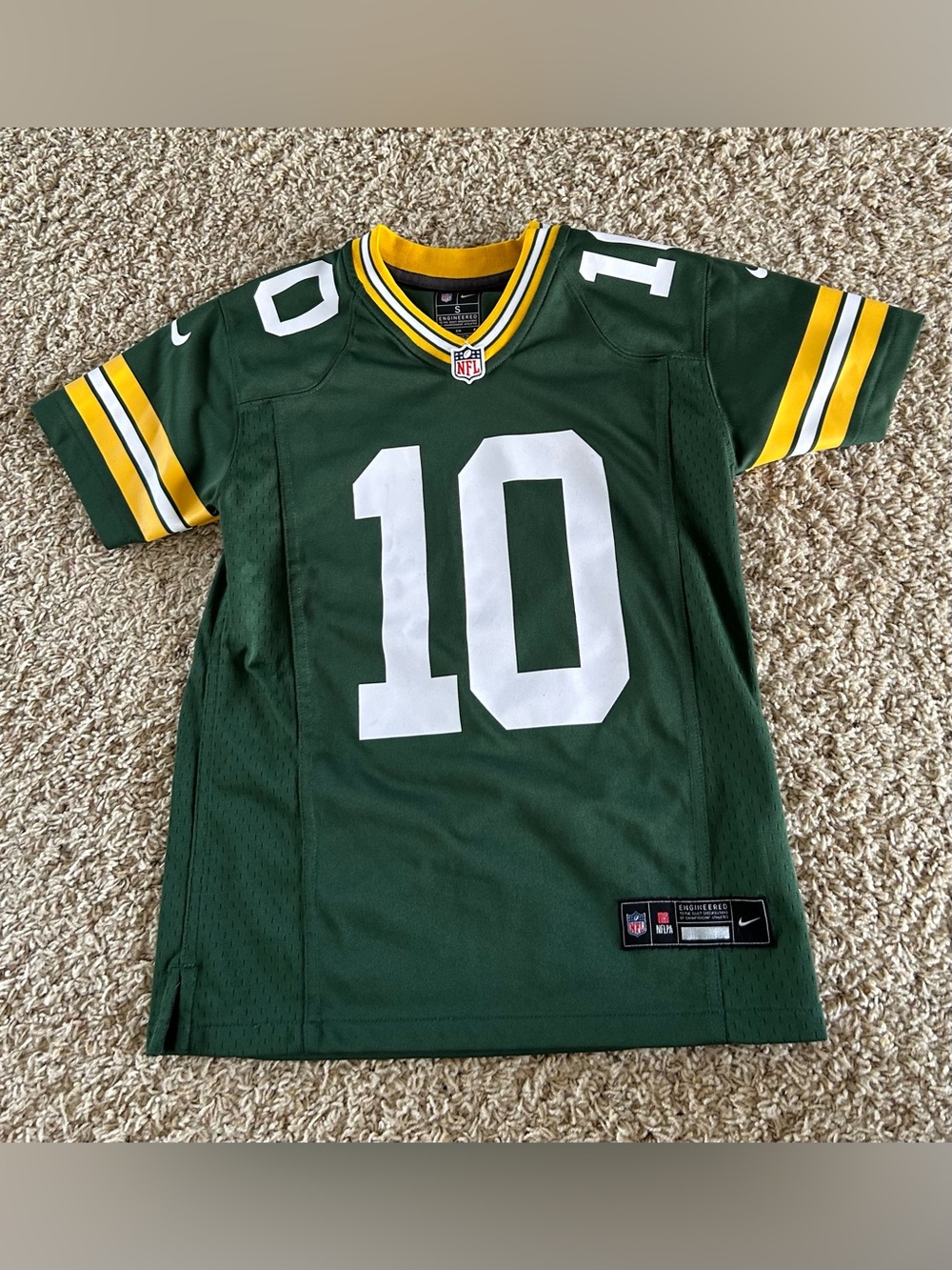 NFL Green Bay Packers Kids Jersey with White Number 10